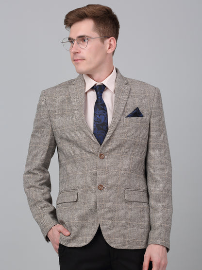 Blazer for Men | Premium Formal Blazer Slim Fit Notched Collar Terry Rayon Fabric Checkered Pattern