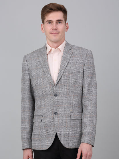 Blazer for Men | Premium Formal Blazer Slim Fit Notched Collar Terry Rayon Fabric Checkered Pattern