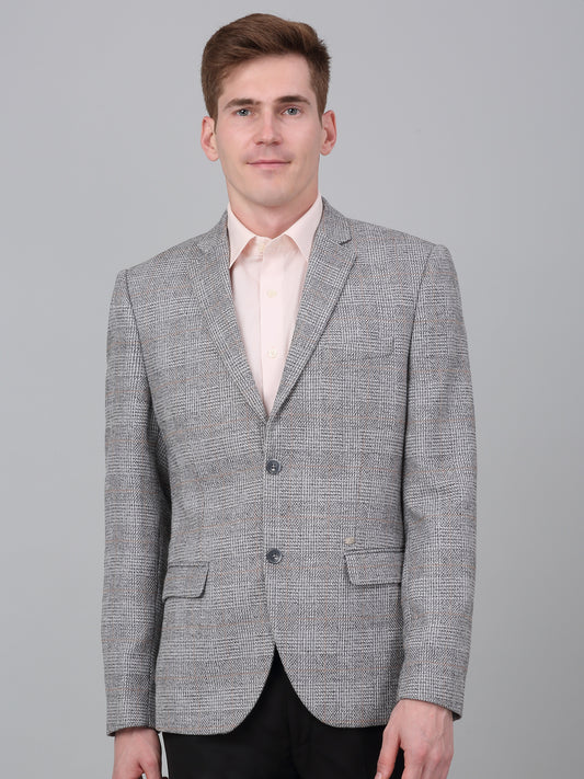 Blazer for Men | Premium Formal Blazer Slim Fit Notched Collar Terry Rayon Fabric Checkered Pattern
