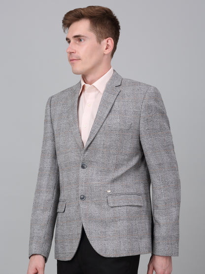 Blazer for Men | Premium Formal Blazer Slim Fit Notched Collar Terry Rayon Fabric Checkered Pattern