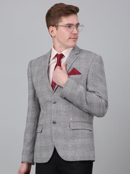 Blazer for Men | Premium Formal Blazer Slim Fit Notched Collar Terry Rayon Fabric Checkered Pattern