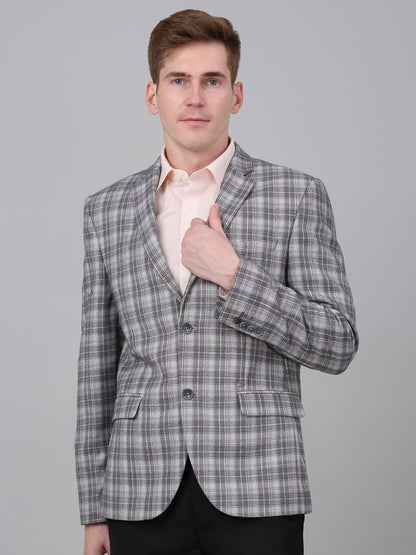 Blazer for Men | Premium Formal Blazer Slim Fit Notched Collar Terry Rayon Fabric Checkered Pattern