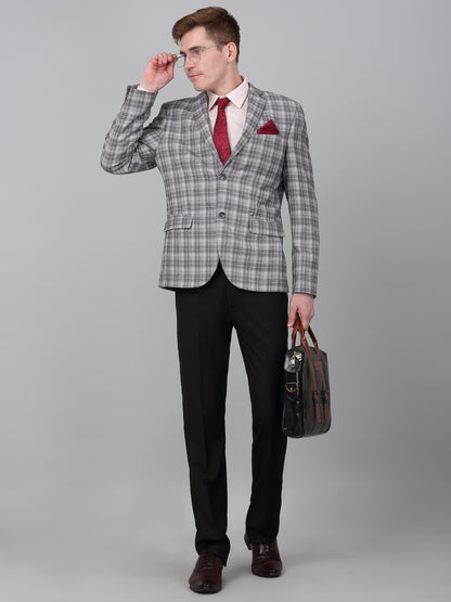 Blazer for Men | Premium Formal Blazer Slim Fit Notched Collar Terry Rayon Fabric Checkered Pattern