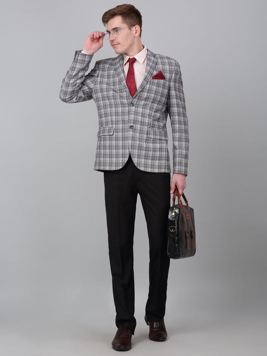 Blazer for Men | Premium Formal Blazer Slim Fit Notched Collar Terry Rayon Fabric Checkered Pattern