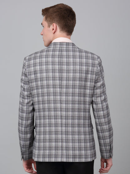 Blazer for Men | Premium Formal Blazer Slim Fit Notched Collar Terry Rayon Fabric Checkered Pattern