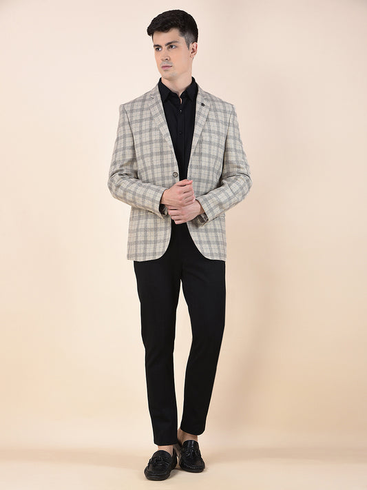 Blazer for Men | Premium Formal Blazer Slim Fit Notched Collar Wool Blend Fabric Checkered Pattern