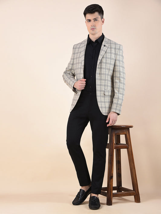 Blazer for Men | Premium Formal Blazer Slim Fit Notched Collar Wool Blend Fabric Checkered Pattern