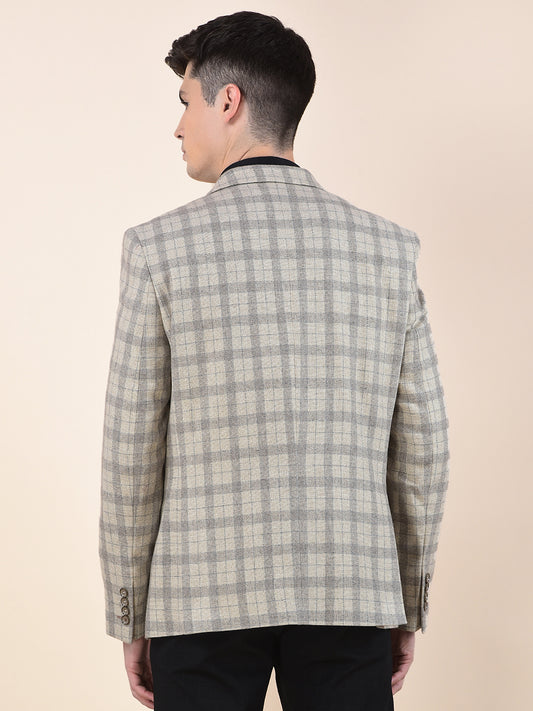 Blazer for Men | Premium Formal Blazer Slim Fit Notched Collar Wool Blend Fabric Checkered Pattern