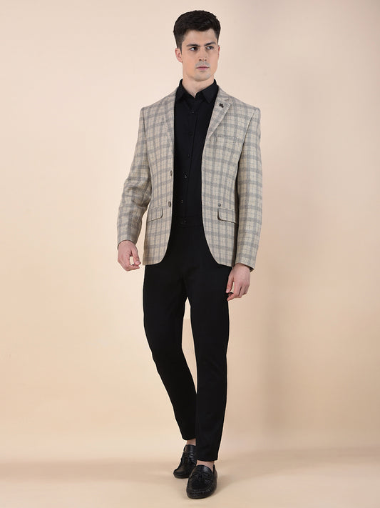 Blazer for Men | Premium Formal Blazer Slim Fit Notched Collar Wool Blend Fabric Checkered Pattern