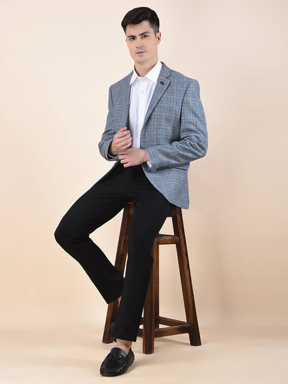 Blazer for Men | Premium Formal Blazer Slim Fit Notched Collar Wool Blend Fabric Checkered Pattern