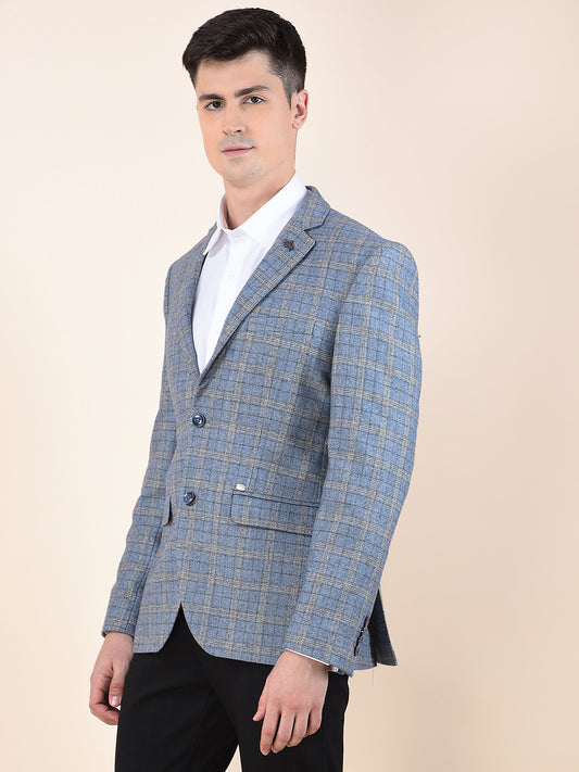 Blazer for Men | Premium Formal Blazer Slim Fit Notched Collar Wool Blend Fabric Checkered Pattern
