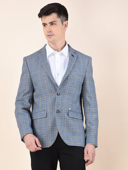 Blazer for Men | Premium Formal Blazer Slim Fit Notched Collar Wool Blend Fabric Checkered Pattern