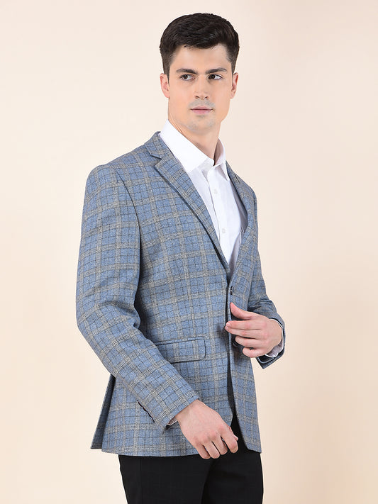 Blazer for Men | Premium Formal Blazer Slim Fit Notched Collar Wool Blend Fabric Checkered Pattern