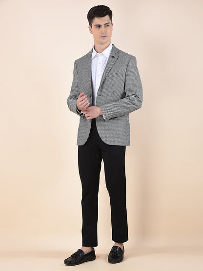 Blazer for Men | Premium Formal Blazer Slim Fit Notched Collar Tweed Fabric Checkered Pattern