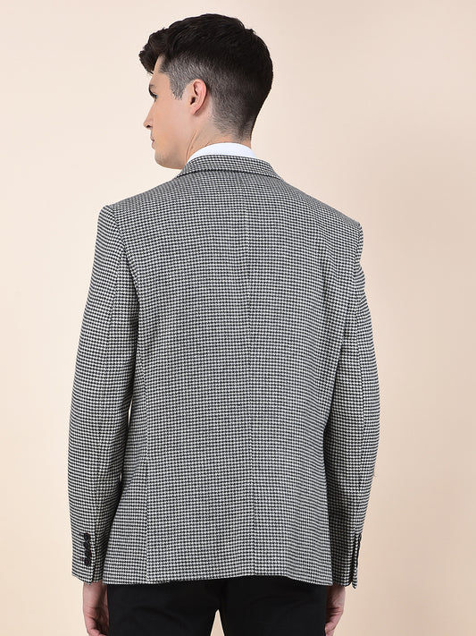 Blazer for Men | Premium Formal Blazer Slim Fit Notched Collar Tweed Fabric Checkered Pattern