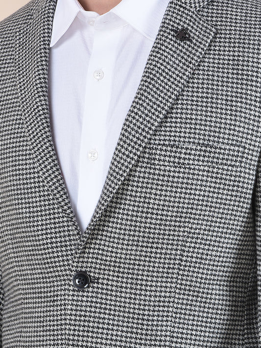 Blazer for Men | Premium Formal Blazer Slim Fit Notched Collar Tweed Fabric Checkered Pattern