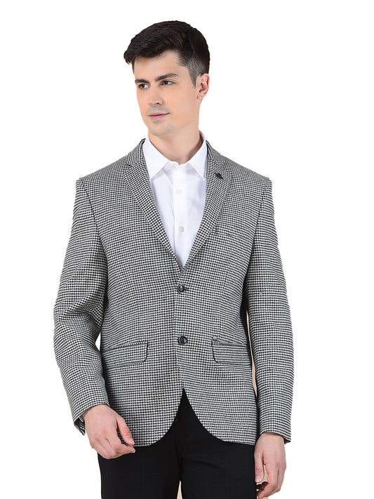 Blazer for Men | Premium Formal Blazer Slim Fit Notched Collar Tweed Fabric Checkered Pattern