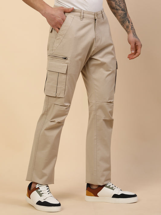 Men Lightweight Cotton Blend Cargo Pants - Straight Fit | Casual & Travel Wear | Cotton Blend