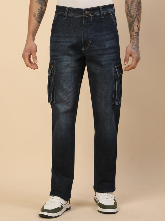 Men Lightweight Polycotton Cargo Pants - Straight Fit | Casual & Travel Wear | Polycotton