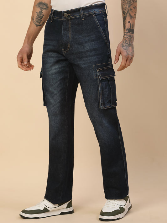 Men Lightweight Polycotton Cargo Pants - Straight Fit | Casual & Travel Wear | Polycotton