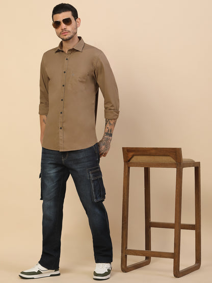 Men Lightweight Polycotton Cargo Pants - Straight Fit | Casual & Travel Wear | Polycotton