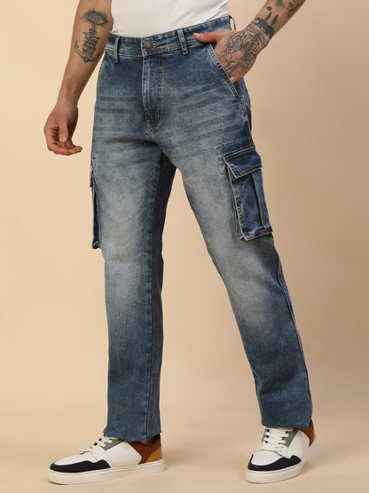 Men Lightweight Polycotton Cargo Pants - Straight Fit | Casual & Travel Wear | Polycotton