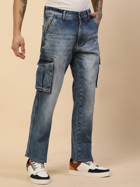 Men Lightweight Polycotton Cargo Pants - Straight Fit | Casual & Travel Wear | Polycotton