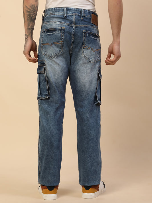 Men Lightweight Polycotton Cargo Pants - Straight Fit | Casual & Travel Wear | Polycotton