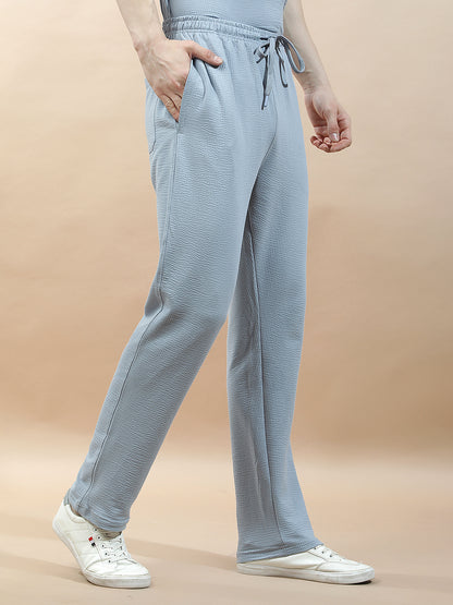 Track Pants for Men l Breathable & Soft with Color Fastness Regular Fit Polycotton Self Design Pattern Drawstring Closure