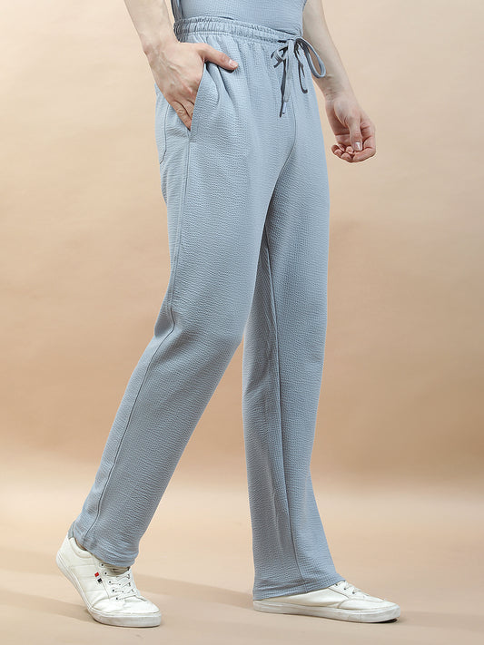Track Pants for Men l Breathable & Soft with Color Fastness Regular Fit Polycotton Self Design Pattern Drawstring Closure