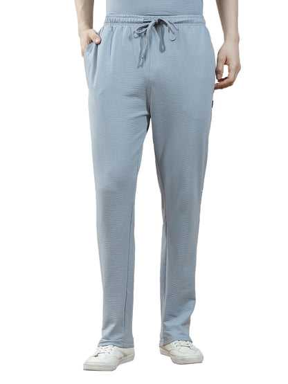 Track Pants for Men l Breathable & Soft with Color Fastness Regular Fit Polycotton Self Design Pattern Drawstring Closure