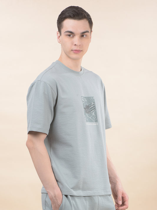 T-Shirt for Men | Breathable & Soft with Color Fastness Regular Fit Round Neck Poly Cotton Fabric Printed Pattern