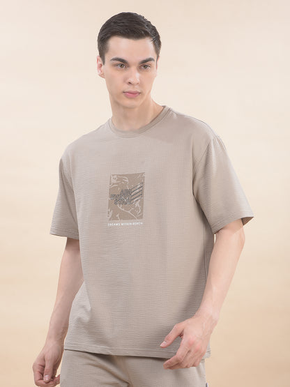 T-Shirt for Men | Breathable & Soft with Color Fastness Regular Fit Round Neck Poly Cotton Fabric Printed Pattern