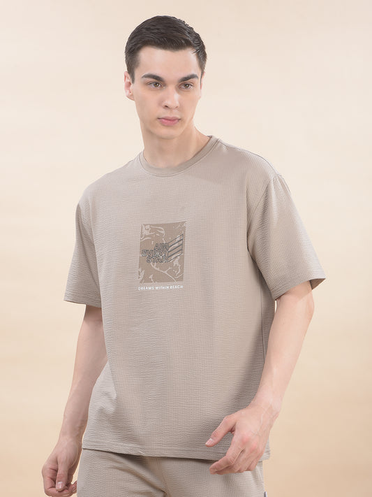 T-Shirt for Men | Breathable & Soft with Color Fastness Regular Fit Round Neck Poly Cotton Fabric Printed Pattern