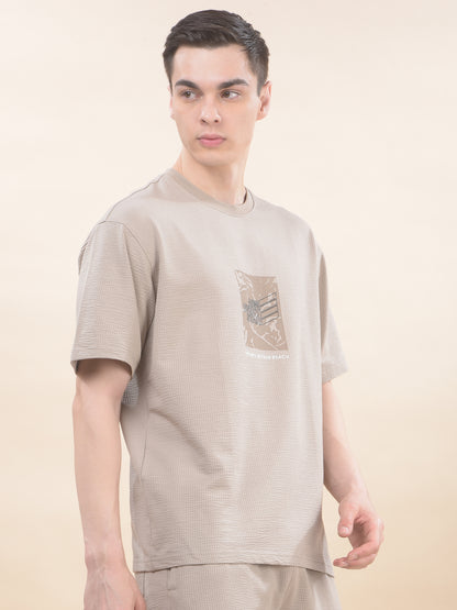 T-Shirt for Men | Breathable & Soft with Color Fastness Regular Fit Round Neck Poly Cotton Fabric Printed Pattern