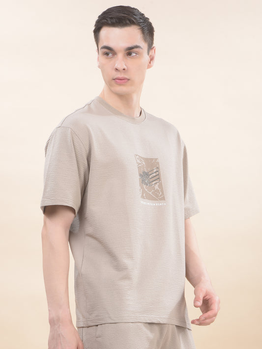 T-Shirt for Men | Breathable & Soft with Color Fastness Regular Fit Round Neck Poly Cotton Fabric Printed Pattern
