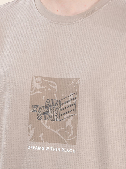 T-Shirt for Men | Breathable & Soft with Color Fastness Regular Fit Round Neck Poly Cotton Fabric Printed Pattern