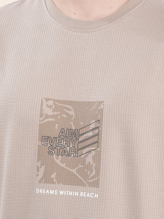 T-Shirt for Men | Breathable & Soft with Color Fastness Regular Fit Round Neck Poly Cotton Fabric Printed Pattern