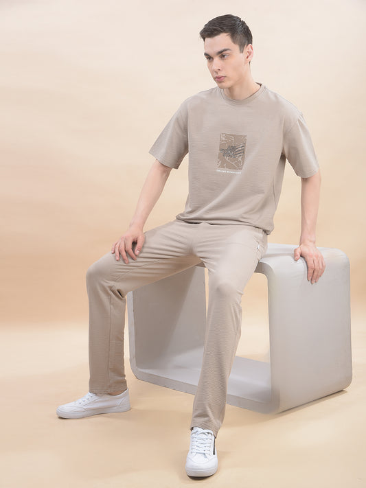 T-Shirt for Men | Breathable & Soft with Color Fastness Regular Fit Round Neck Poly Cotton Fabric Printed Pattern