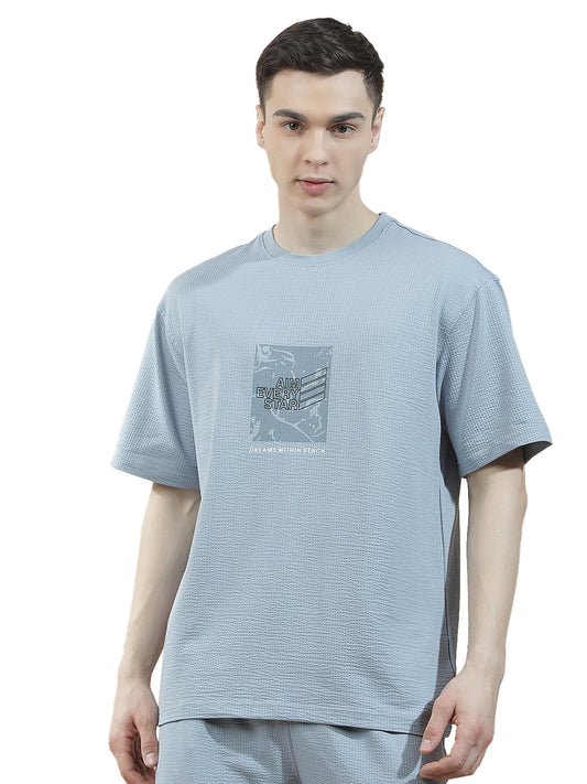 T-Shirt for Men | Breathable & Soft with Color Fastness Regular Fit Round Neck Poly Cotton Fabric Printed Pattern