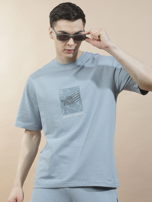 T-Shirt for Men | Breathable & Soft with Color Fastness Regular Fit Round Neck Poly Cotton Fabric Printed Pattern