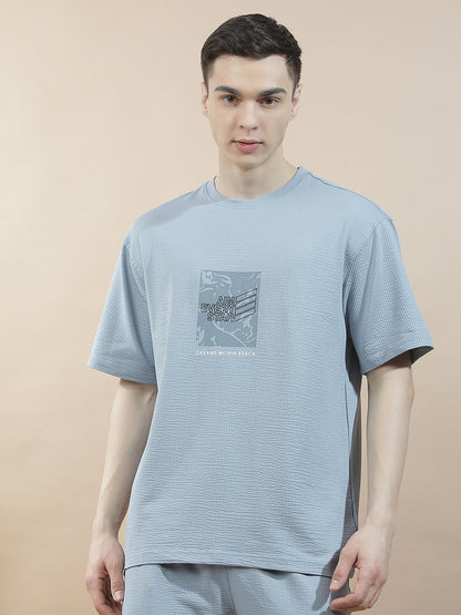 T-Shirt for Men | Breathable & Soft with Color Fastness Regular Fit Round Neck Poly Cotton Fabric Printed Pattern