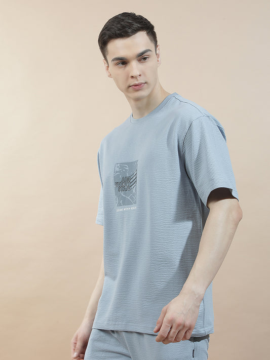 T-Shirt for Men | Breathable & Soft with Color Fastness Regular Fit Round Neck Poly Cotton Fabric Printed Pattern