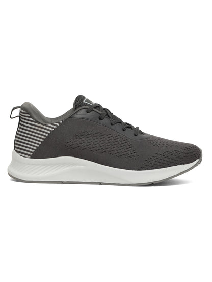 Men's Grey Solid Lace-Up Running Shoes