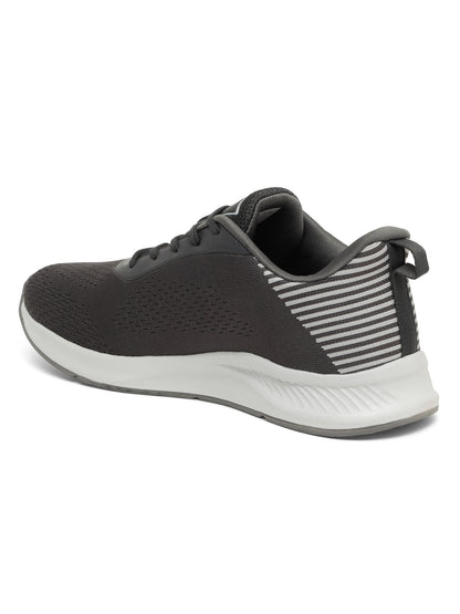 Men's Grey Solid Lace-Up Running Shoes