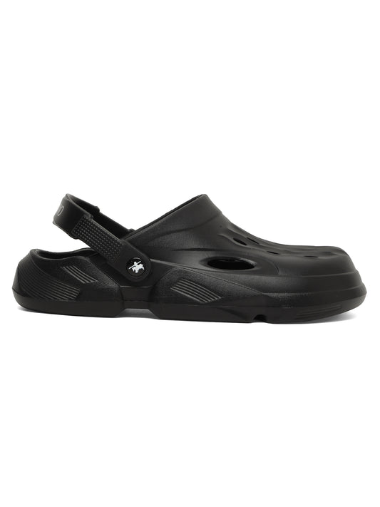 Men's Black Solid Casual Comfortable Clogs