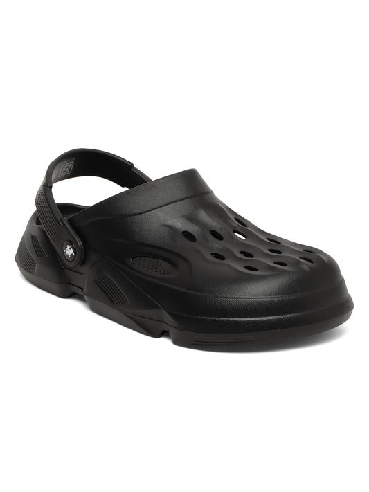 Men's Black Solid Casual Comfortable Clogs