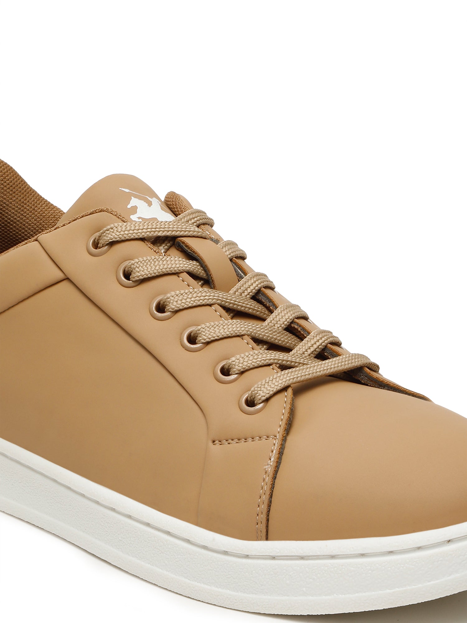 Men s Brown Solid Lace Up Casual Sneakers Cantabil