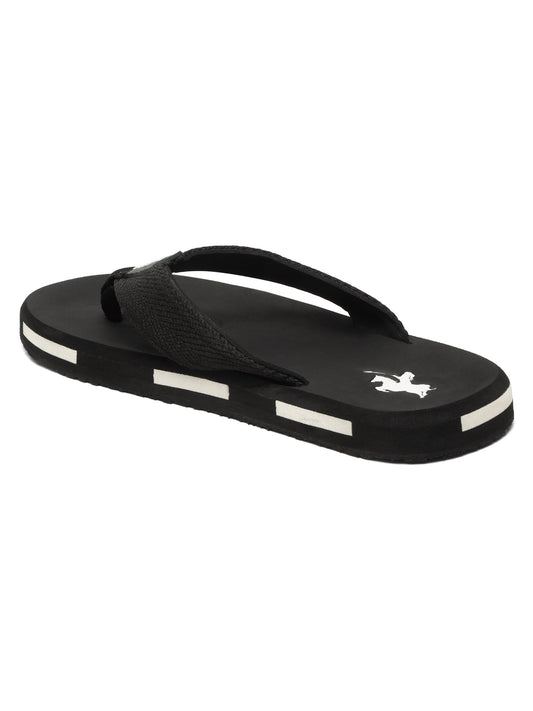 Men's Black Solid Casual Flip-Flops Slippers