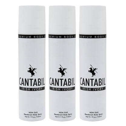 Unisex Irish Ivory - White Deodrant - Pack of 3 ( 150 ml each )